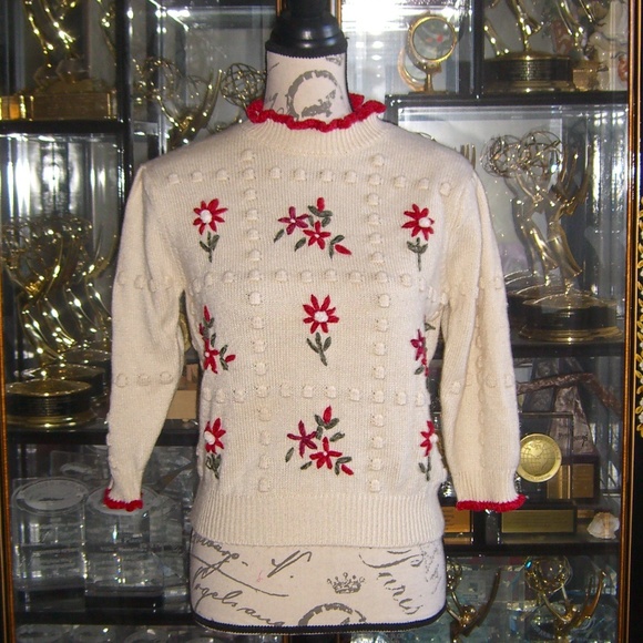 Zara Sweaters Zara Floral Embroidered Sweater M Poshmark